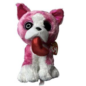 Ty Beanie Babies Boos Valentines ROMEO Pink Puppy Dog Heart Plush NEW